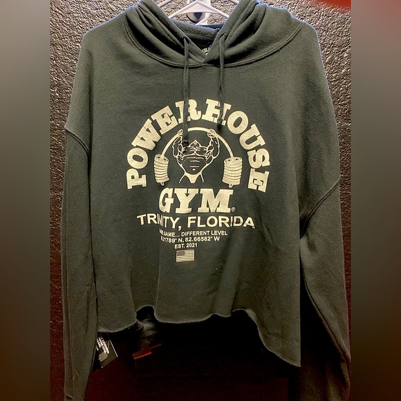 Womens Cropped Hoodie Powerhouse Gym - Picture 1 of 1